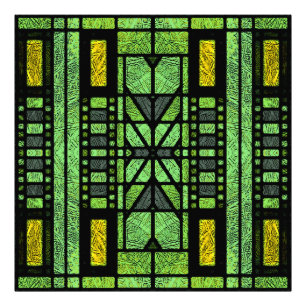Gestaltetes Glas Art Deco in Grün und Gold Fotodruck