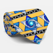 Gestaltetes Glas Art Deco Magen David v2 Krawatte (Gerollt)