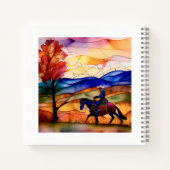 Gestaltetes Glas Art Design Cowboy Tour Notizblock (Rückseite)
