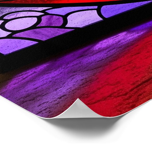 Gestaltetes Glas Art Nouveau Bird Design Poster (Ecke)