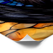 Gestaltetes Glas Black Cat Starry Night Poster (Ecke)