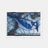 Gestaltetes Glas Blue Bird Design Fleecedecke (Vorderseite (Horizontal))