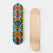Gestaltetes Glas - farbenfrohe Mosaikfliese - Dem Skateboard (Vorderseite)