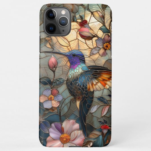 Gestaltetes Glas Hummingbird Design iPhone Hülle (Rückseite)
