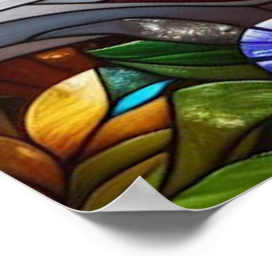 Gestaltetes Glas Look Red Fox Poster (Ecke)