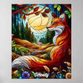 Gestaltetes Glas Look Red Fox Poster (Vorne)