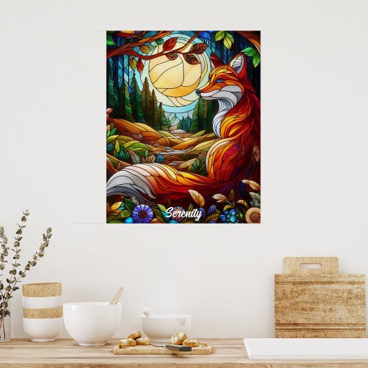 Gestaltetes Glas Look Red Fox Poster (Küche)