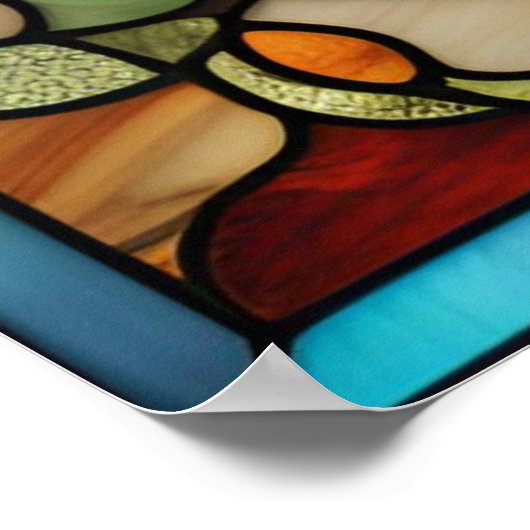 Gestaltetes Glas Look Sea Turtle Design Poster (Ecke)