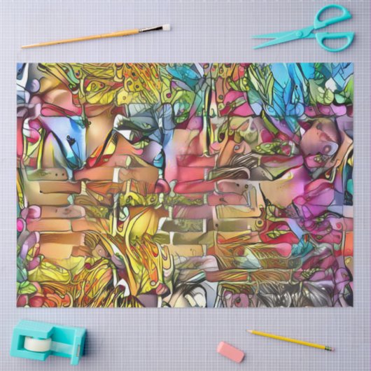 Gestaltetes Glas Moderne Kunst Sammlung Seidenpapier (Basteln)