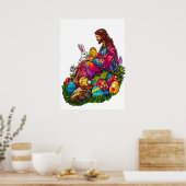 Gestaltetes Glas Oster Jesus Eier Poster (Küche)