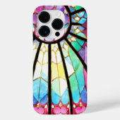 Gestaltetes Glas rosa blaues Grün Case-Mate iPhone Hülle (Rückseite)