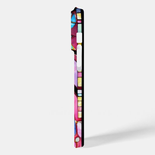 Gestaltetes Glas rosa blaues Grün Case-Mate iPhone Hülle (Rückseite / Links)