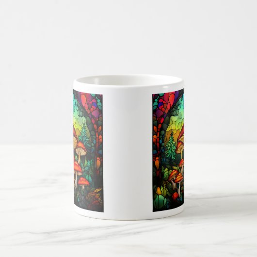 Gestaltetes Glas Rote Pilze Toadstocker Fantasie Kaffeetasse (Mittel)