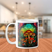 Gestaltetes Glas Rote Pilze Toadstocker Fantasie Kaffeetasse