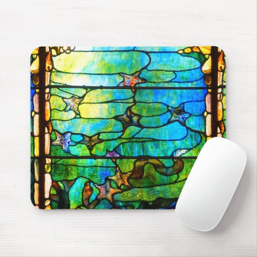 Gestaltetes Glas Tiffany Fenster Seesterne Meer Mousepad (Mit Mouse)