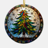 Gestaltetes Glas Weihnachtsbaum Keramik Ornament (Vorne)