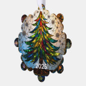 Gestaltetes Glas Weihnachtsbaum Ornament Karte (Linke Ecke)