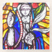 Gestaltetes Glasdesign mit religiöser Abbildung Glasuntersetzer (Vorderseite)