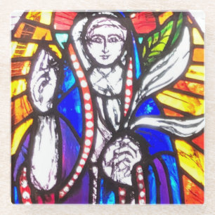 Gestaltetes Glasdesign mit religiöser Abbildung Glasuntersetzer