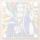 Gestaltetes Glasdesign mit religiöser Abbildung Glasuntersetzer (Rückseite)