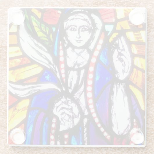 Gestaltetes Glasdesign mit religiöser Abbildung Glasuntersetzer (Rückseite)