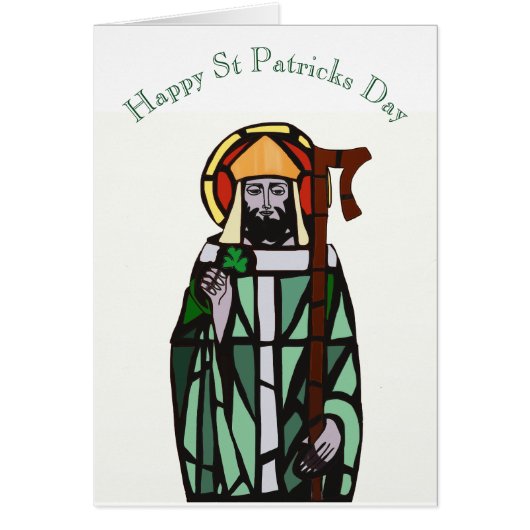 Gestaltetes Glasfenster Design von St Patrick (Vorne)