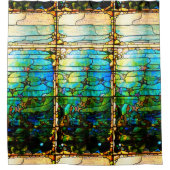 Gestaltetes Glasfenster Seesterne Duschvorhang (Vorderseite)