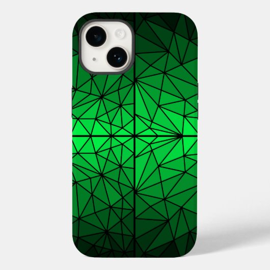Gestaltetes Glasmuster 01.Green.Black Line BG Case-Mate iPhone Hülle (Rückseite)