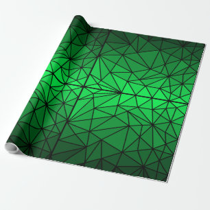 Gestaltetes Glasmuster 01.Green.Black Line BG Geschenkpapier
