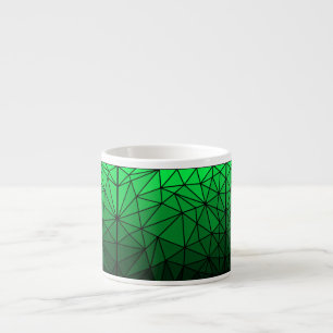 Gestaltetes Glasmuster 02.Green.Black Line BG Espressotasse