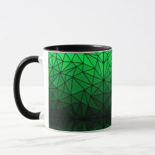 Gestaltetes Glasmuster 02.Green.Black Line BG Tasse