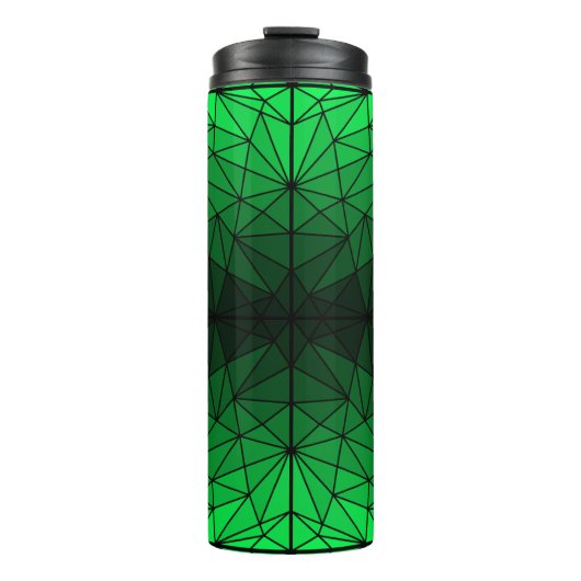Gestaltetes Glasmuster 02.Green.Black Line BG Thermosbecher (Vorderseite)