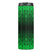 Gestaltetes Glasmuster 02.Green.Black Line BG Thermosbecher (Rückseite)