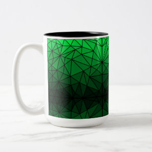 Gestaltetes Glasmuster 02.Green.Black Line BG Zweifarbige Tasse