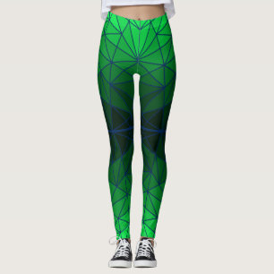 Gestaltetes Glasmuster 02.Green.DBlue Linie BG Leggings
