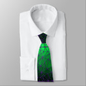 Gestaltetes Glasmuster 02.Green.Dpurple Line BG Krawatte (Gebunden)