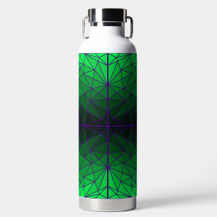 Gestaltetes Glasmuster 02.Green.Dpurple Line BG Trinkflasche