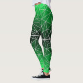 Gestaltetes Glasmuster 02.Green.LGrey Line BG Leggings (Links)