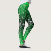 Gestaltetes Glasmuster 02.Green.LGrey Line BG Leggings (Rechts)