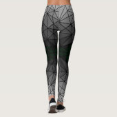 Gestaltetes Glasmuster 03.Gray.Black Line BG Leggings (Rückseite)