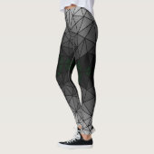 Gestaltetes Glasmuster 03.Gray.Black Line BG Leggings (Links)