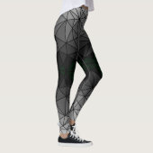 Gestaltetes Glasmuster 03.Gray.Black Line BG Leggings (Rechts)