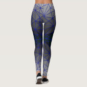 Gestaltetes Glasmuster 03.Gray.Blue Line BG Leggings (Rückseite)