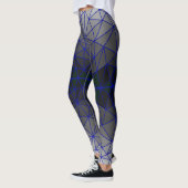 Gestaltetes Glasmuster 03.Gray.Blue Line BG Leggings (Links)