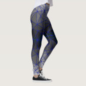 Gestaltetes Glasmuster 03.Gray.Blue Line BG Leggings (Rechts)