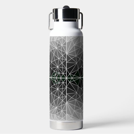 Gestaltetes Glasmuster 03.Gray.Offwhite Line BG Trinkflasche (Vorderseite)