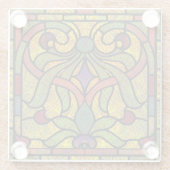 Gestaltetes Glassrollendesign in Gold und Rot Glasuntersetzer (Rückseite)