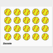 Gestaltetes Vintage-Softball-Motiv mit Belastungse Runder Aufkleber (Blatt)