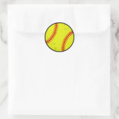 Gestaltetes Vintage-Softball-Motiv mit Belastungse Runder Aufkleber (Tasche)