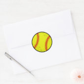 Gestaltetes Vintage-Softball-Motiv mit Belastungse Runder Aufkleber (Umschlag)